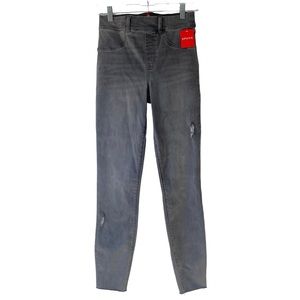 NWT Spanx Distressed Skinny Jeans Gray High Rise Jeggings Womens Small